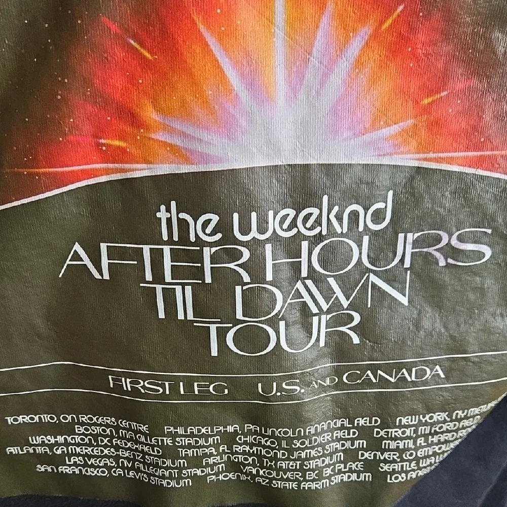 Black The Weeknd After Hours Til Dawn Tour Short Sleeve Tee with Graphic Design - Picture 3 of 5